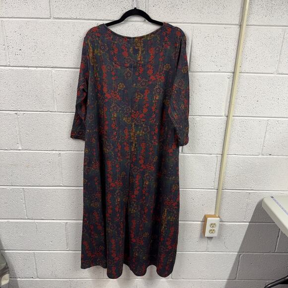 Natural Life Lottie Knit Maxi Dress Womens XL Dark Floral Boho Indie Cottagecore - Picture 2 of 11